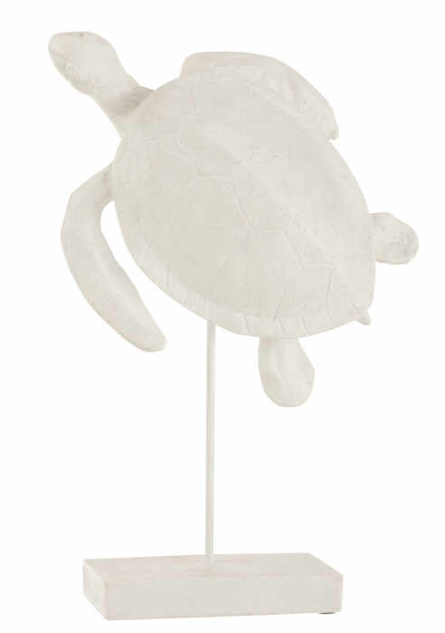 Figurina Turtle On Foot, Rasina, Alb, 29x13x39 cm